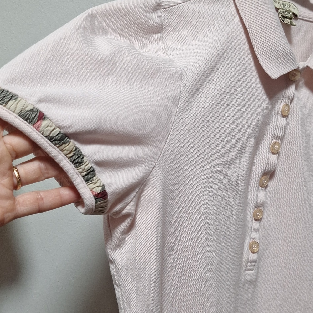 Burberry Brit Light Pink Polo Shirt Girls Woman Size Small Petiet - Picture 4 of 9